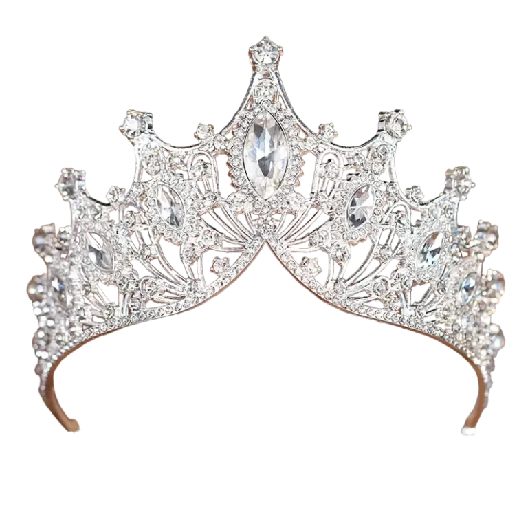 Couronne argent avec pierres precieuses blanches