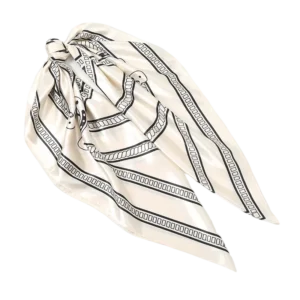 foulard cheveux satin blanc